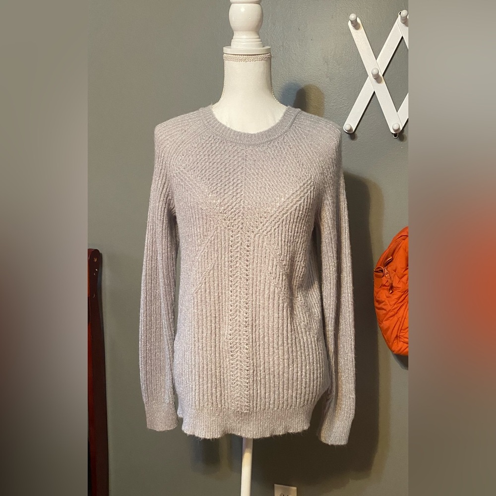 Apt. 9 Women's Light Gray Crew Neck Sweater